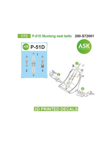P-51D Mustang seat belts - 3D printed decals by ASK 