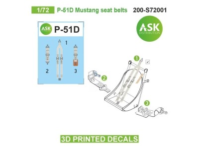 P-51D Mustang seat belts - 3D printed decals by ASK 