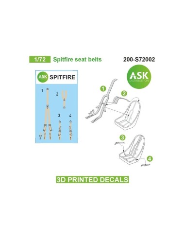 Spitfire seat belts - 3D printed decals by ASK 