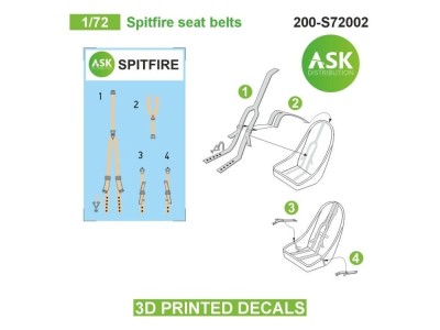 Spitfire seat belts - 3D printed decals by ASK 