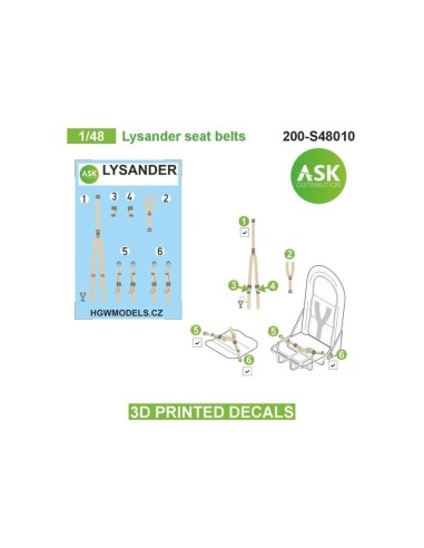 Lysander seat belts - 3D printed decals by ASK 