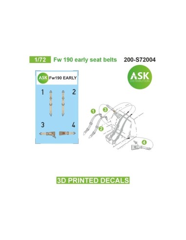Fw 190 early seat belts - 3D printed decals by ASK 