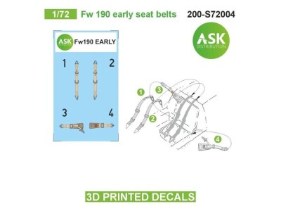 Fw 190 early seat belts - 3D printed decals by ASK 