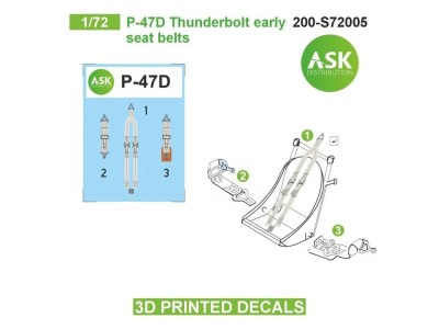 P-47D seat belts - 3D printed decals by ASK 