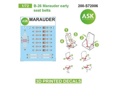 B-26 Marauder seat belts - 3D printed decals by ASK 