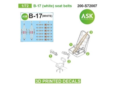 B-17 (white) seat belts - 3D printed decals by ASK 