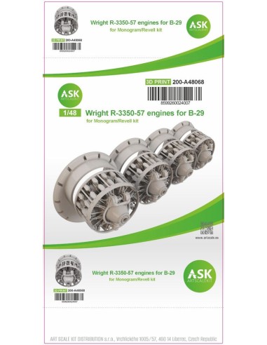 B-29 engine set - Wright R-3350-57, 4 pc. set, ASK 200-A48070 
