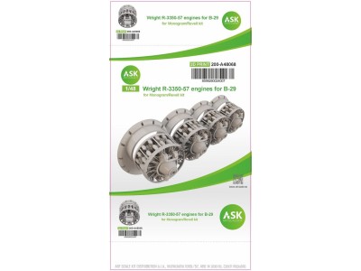 B-29 engine set - Wright R-3350-57, 4 pc. set, ASK 200-A48070 