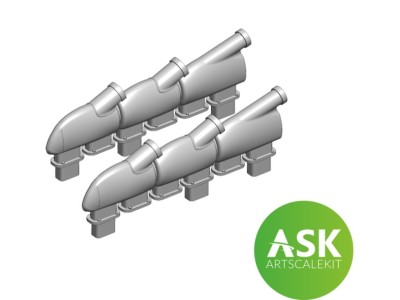 Spitfire Mk.Vb Exhausts round type for Eduard 