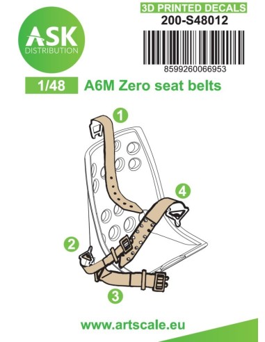 A6M Zero seat belts - 3D printed decals by ASK 