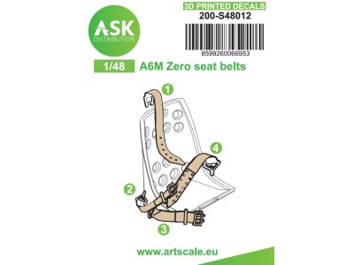 A6M Zero seat belts - 3D printed decals by ASK 