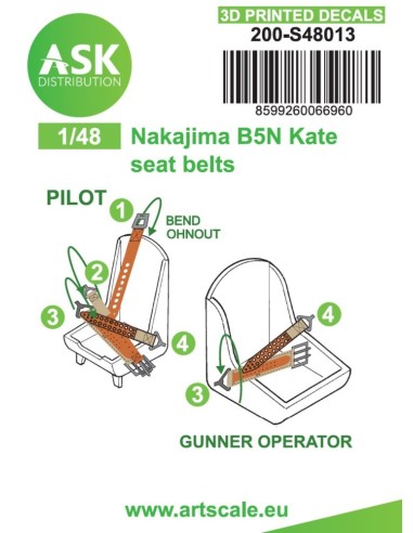 B5N Kate seat belts - 3D printed decals by ASK 
