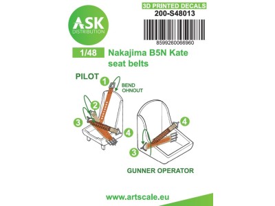 B5N Kate seat belts - 3D printed decals by ASK 