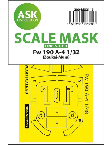 Fw 190A-4 one-sided express fit mask for Zoukei-Mura 