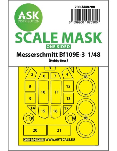 Bf 109E-3 one-sided express fit mask for Hobby Boss 