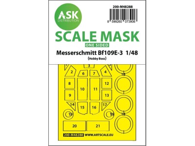 Bf 109E-3 one-sided express fit mask for Hobby Boss 