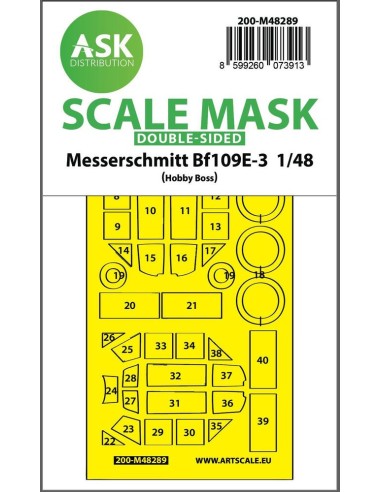 Bf 109E-3 double-sided express fit mask for Hobby Boss 