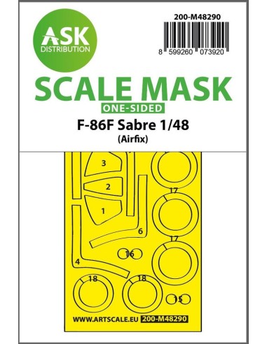 F-86F Sabre one-sided express fit mask for Airfix 