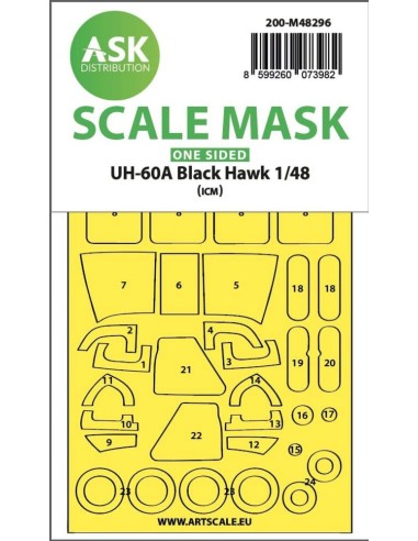 UH-60A Black Hawk one-sided express fit mask for ICM 