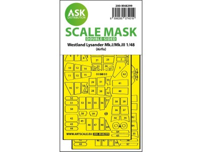 Lysander Mk.I / Mk.III double-sided express fit mask for Airfix 