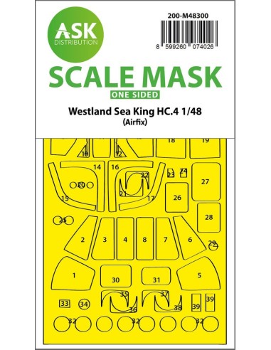 Westland Sea King HC.4 one-sided express fit mask for Airfix 