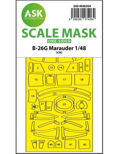 B-26G Marauder one-sided express fit mask for ICM 