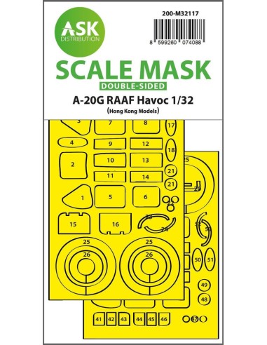 A-20G RAAF Havoc double-sided express fit mask for HK Models 