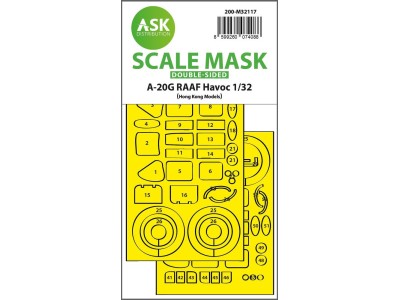 A-20G RAAF Havoc double-sided express fit mask for HK Models 