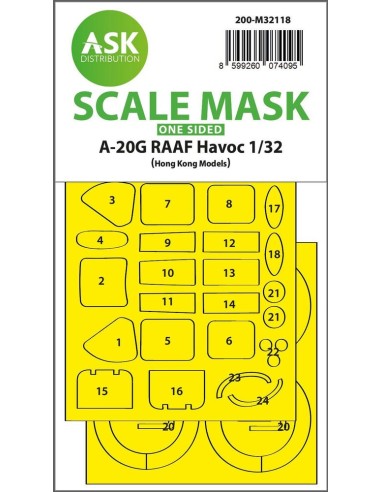 A-20G RAAF Havoc one-sided express fit mask for HK Models 