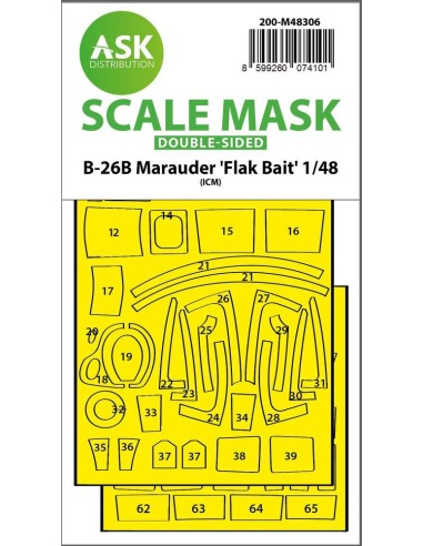 B-26B Marauder Flak Bait double-sided express fit mask for ICM 