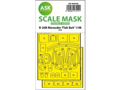 B-26B Marauder Flak Bait double-sided express fit mask for ICM 
