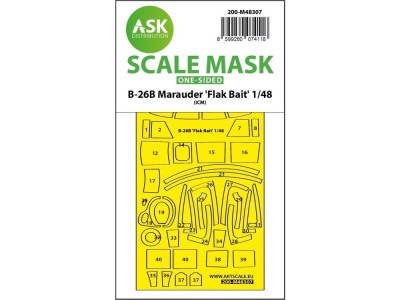 B-26B Marauder Flak Bait one-sided express fit mask for ICM 