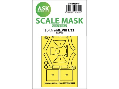 Spitfire Mk.VIII one-sided express fit mask for Tamiya 