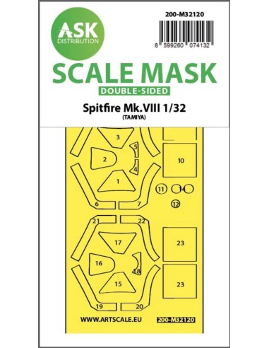 Spitfire Mk.VIII double-sided express fit mask for Tamiya 