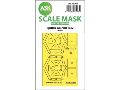 Spitfire Mk.VIII double-sided express fit mask for Tamiya 