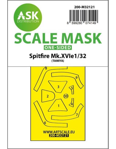 Spitfire Mk.XVIe one-sided express fit mask for Tamiya 