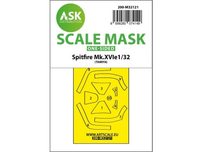 Spitfire Mk.XVIe one-sided express fit mask for Tamiya 