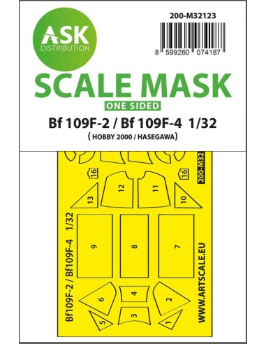 Bf 109F-2 / Bf 109F-4 one-sided express fit mask for Hasegawa / Hobby 2000 