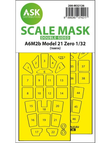 A6M2b Model 21 Zero double-sided express fit mask for Tamiya 