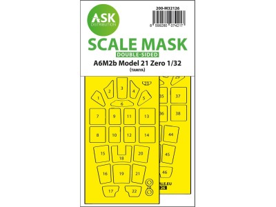 A6M2b Model 21 Zero double-sided express fit mask for Tamiya 