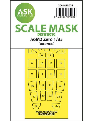 A6M2 Zero one-sided painting mask for Border Model 