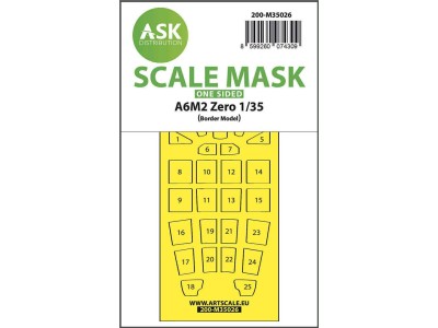 A6M2 Zero one-sided painting mask for Border Model 