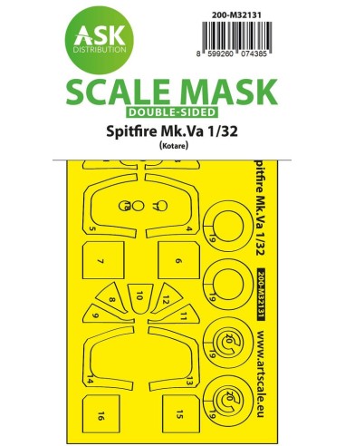 Spitfire Mk.Va double-sided express fit and self adhesive mask for Kotare 