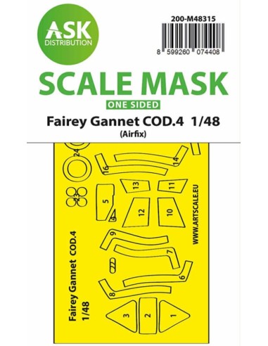 Fairey Gannet COD.4 one-sided fit and self adhesive express mask for Airfix 