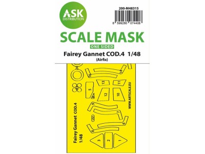 Fairey Gannet COD.4 one-sided fit and self adhesive express mask for Airfix 