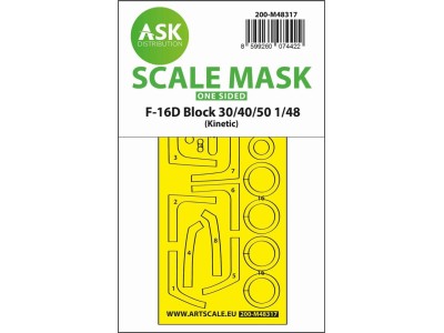 F-16D Block 30/40/50 one-sided fit and self adhesive express mask for Kinetic 