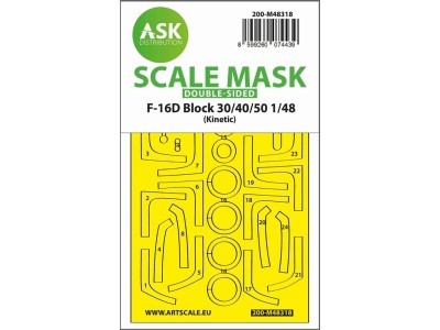 F-16D Block 30/40/50 double-sided fit and self adhesive express mask for Kinetic 