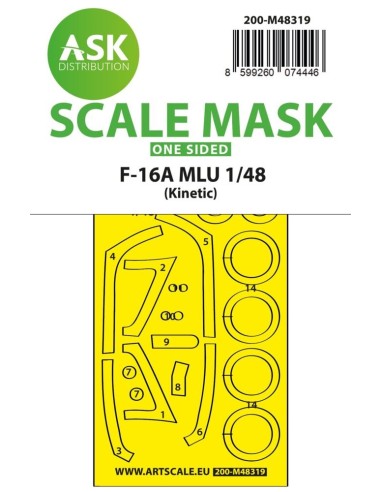 F-16A MLU one-sided fit and self adhesive express mask for Kinetic 