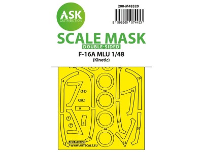 F-16A MLU double-sided fit and self adhesive express mask for Kinetic 