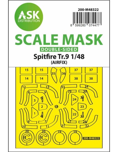 Spitfire Tr.9 double-sided express fit mask for Airfix 